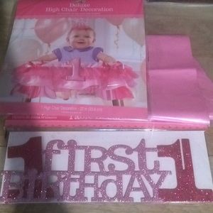 Baby girl Birthday Party set Turning "1"